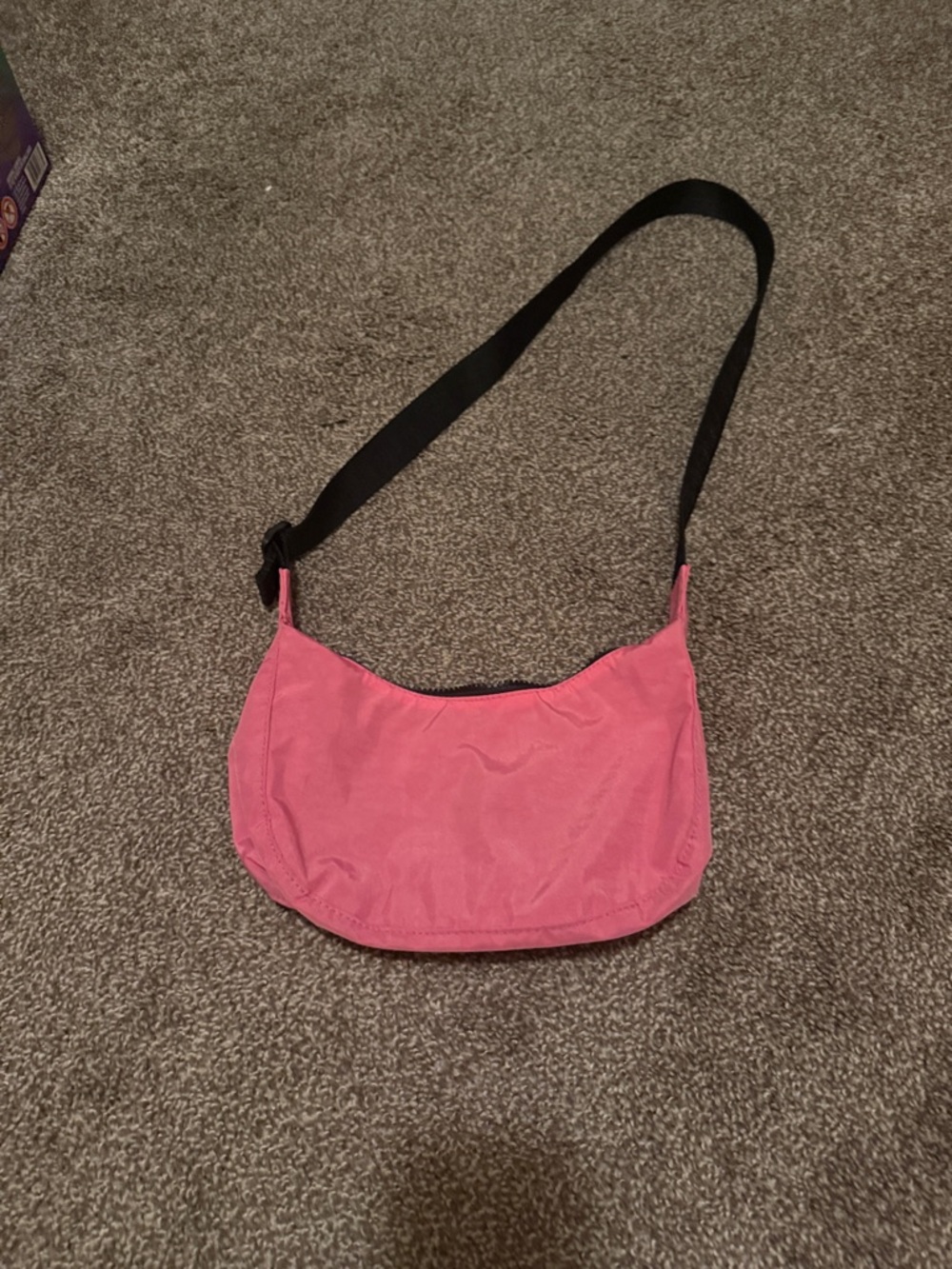 BAGGU Pink small nylon crescent bag